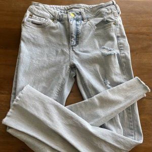 Seven Womens Weekend Slim Fit Distressed Raw Hem Skinny Jeans‎ Size 4 Light Wash